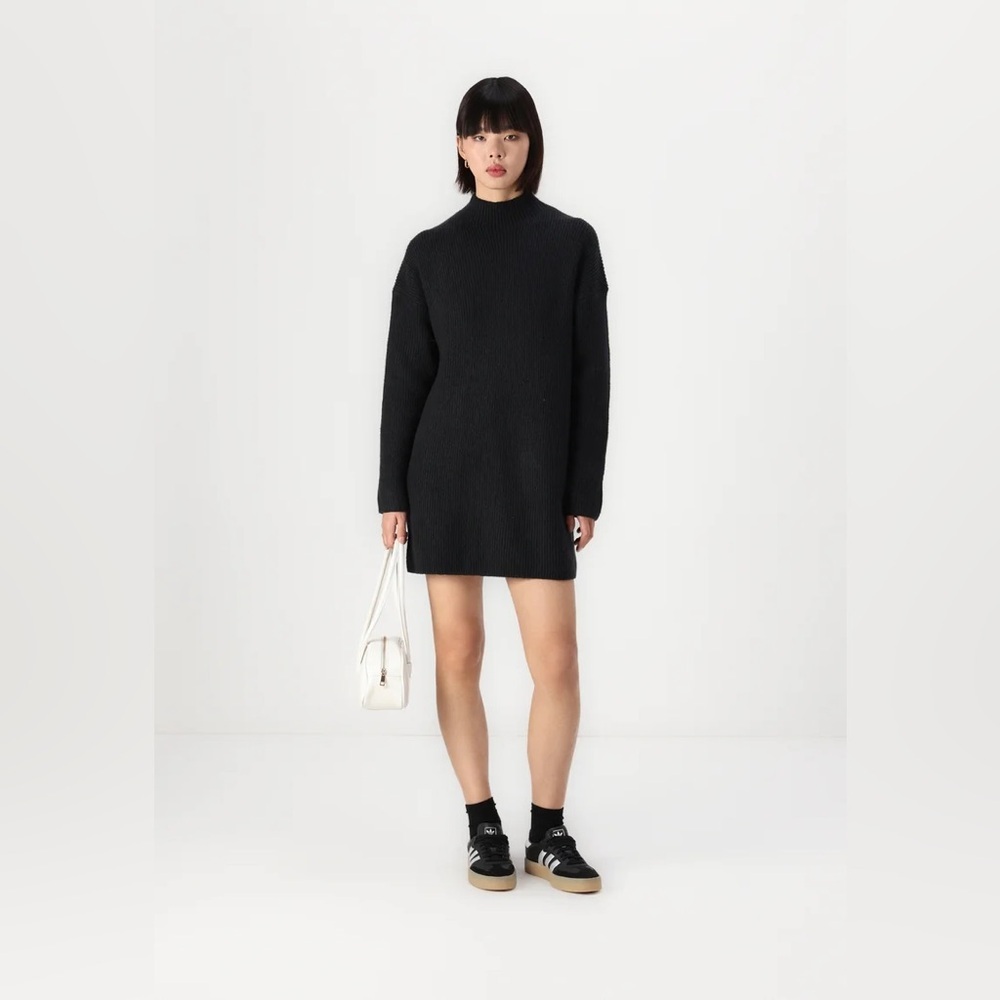 Nwt Abercrombie & Fitch Easy Mini Mock Neck Knit Sweater Long Sleeve Dress